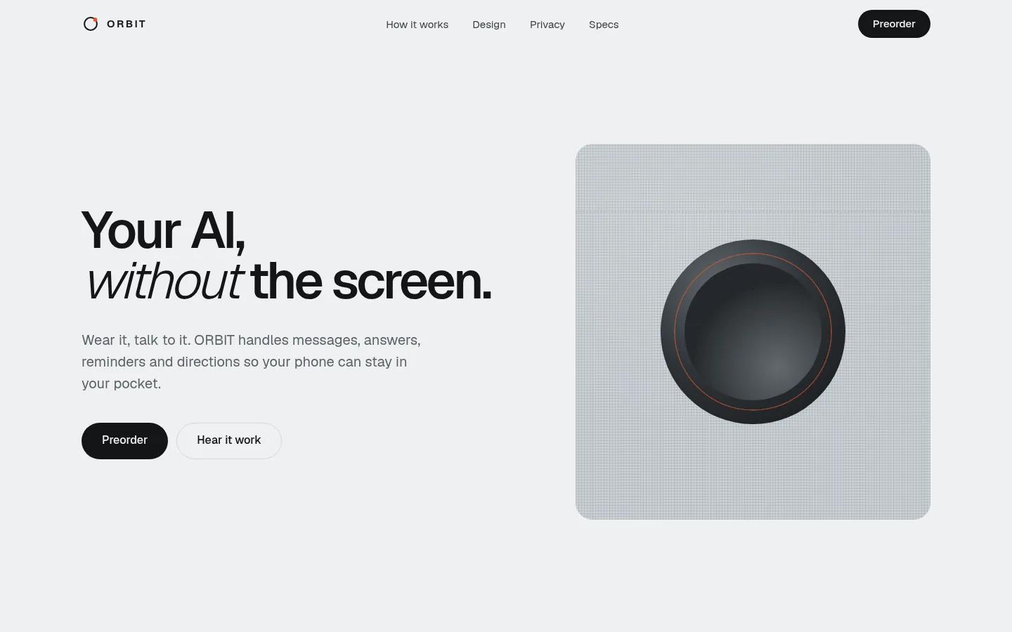+ taste-skill homepage for ORBIT, 1440 by 900 viewport